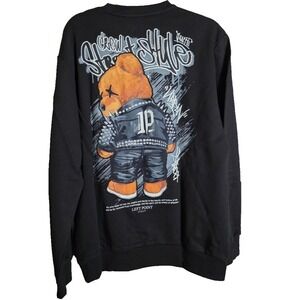 Bear Street Wear Hoodie x Left Point Sweater Black Size Small